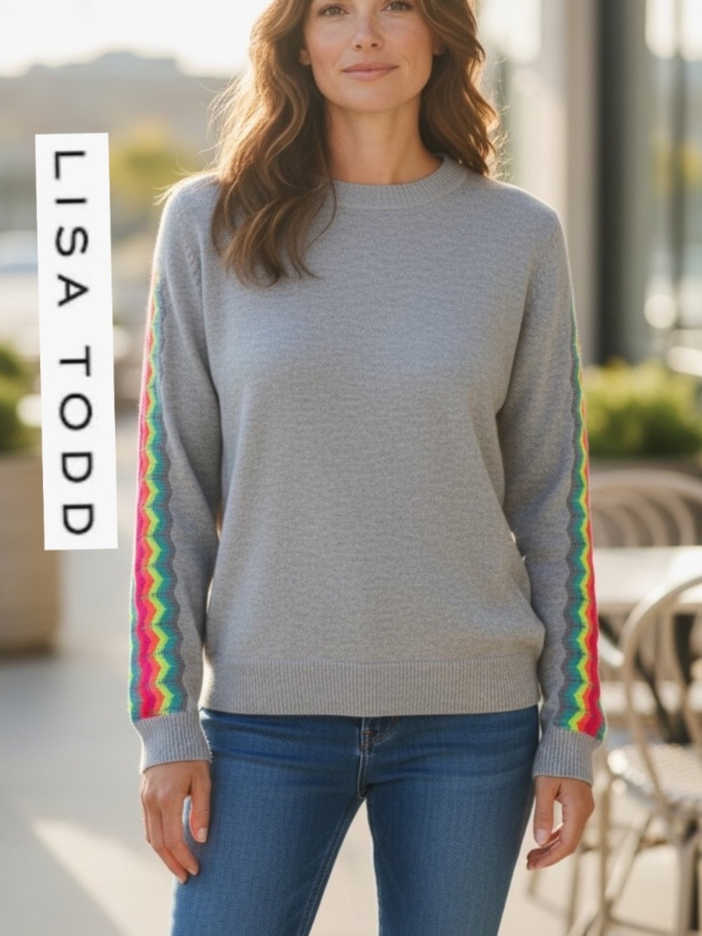 Lisa Todd Neon double vision sweater, M, CB2644